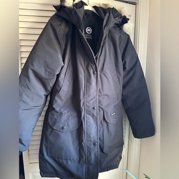 Canada Goose Trillium Down Parka Coat - Navy Blue Size Large - Picture 5 of 9